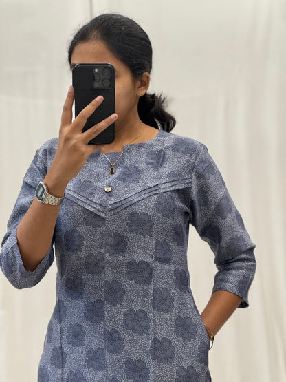 Chanderi Cotton Straight Kurti