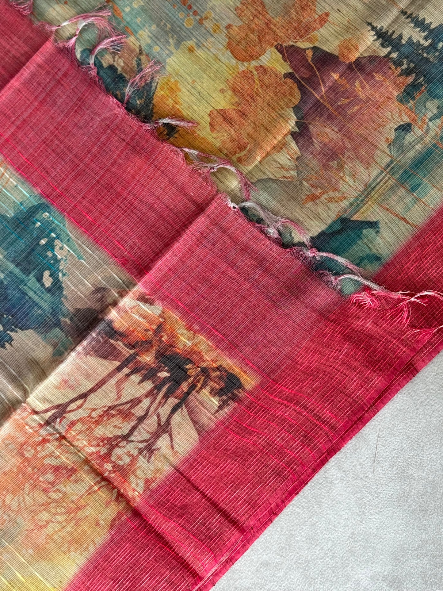 Castle Printed Cotton Tissue Saree