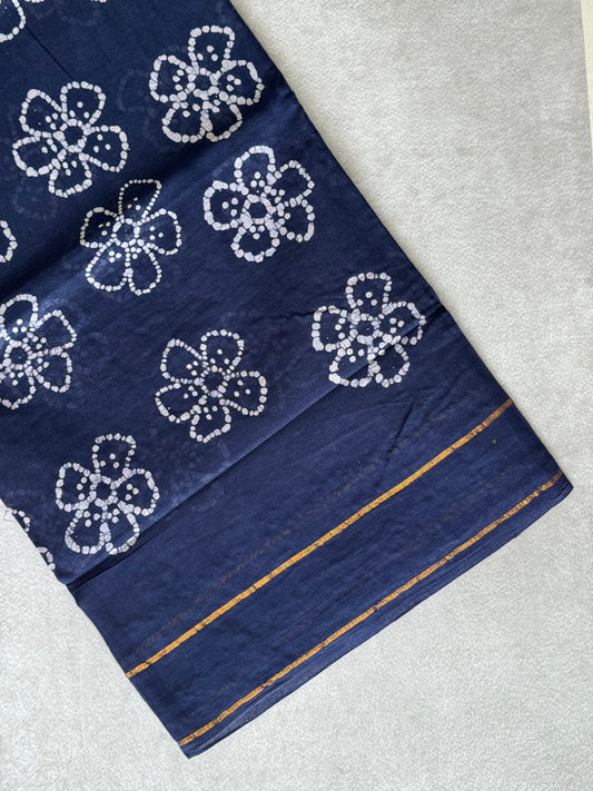 Block Printed Sungudi Saree