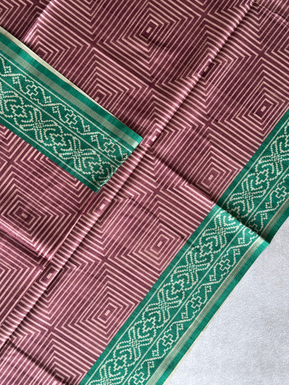 Geometric Printed Semi Tusser Saree