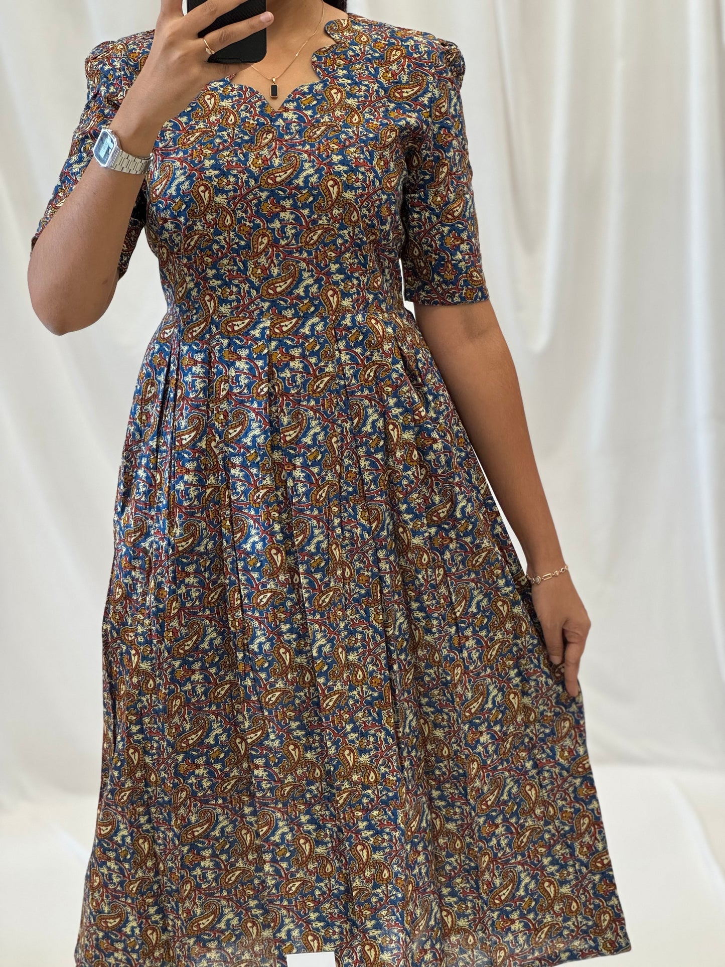 Kalamkari Cotton Umbrella Kurti