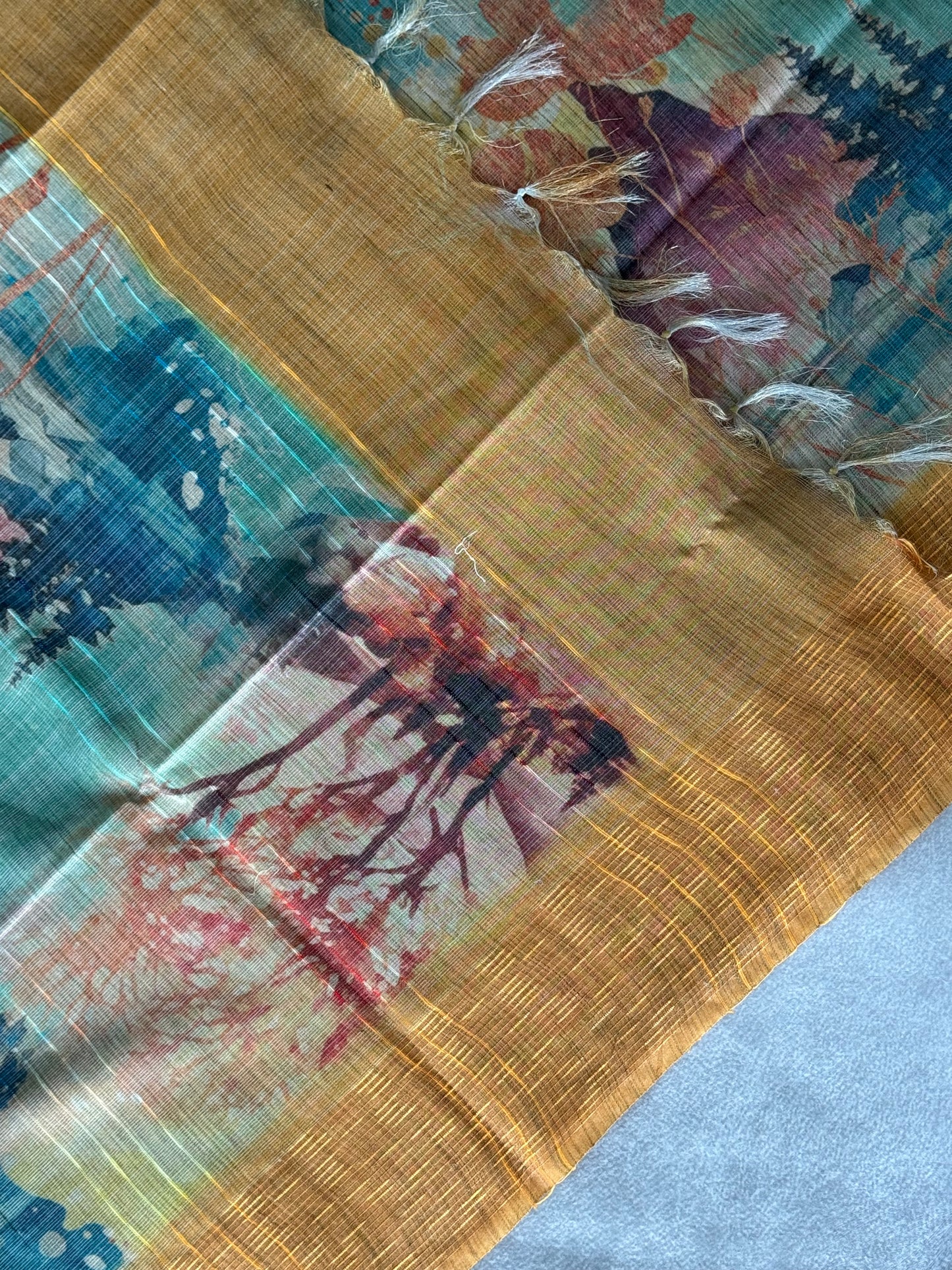 Castle Printed Cotton Tissue Saree