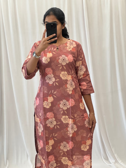 Muslin Chanderi Straight Kurti