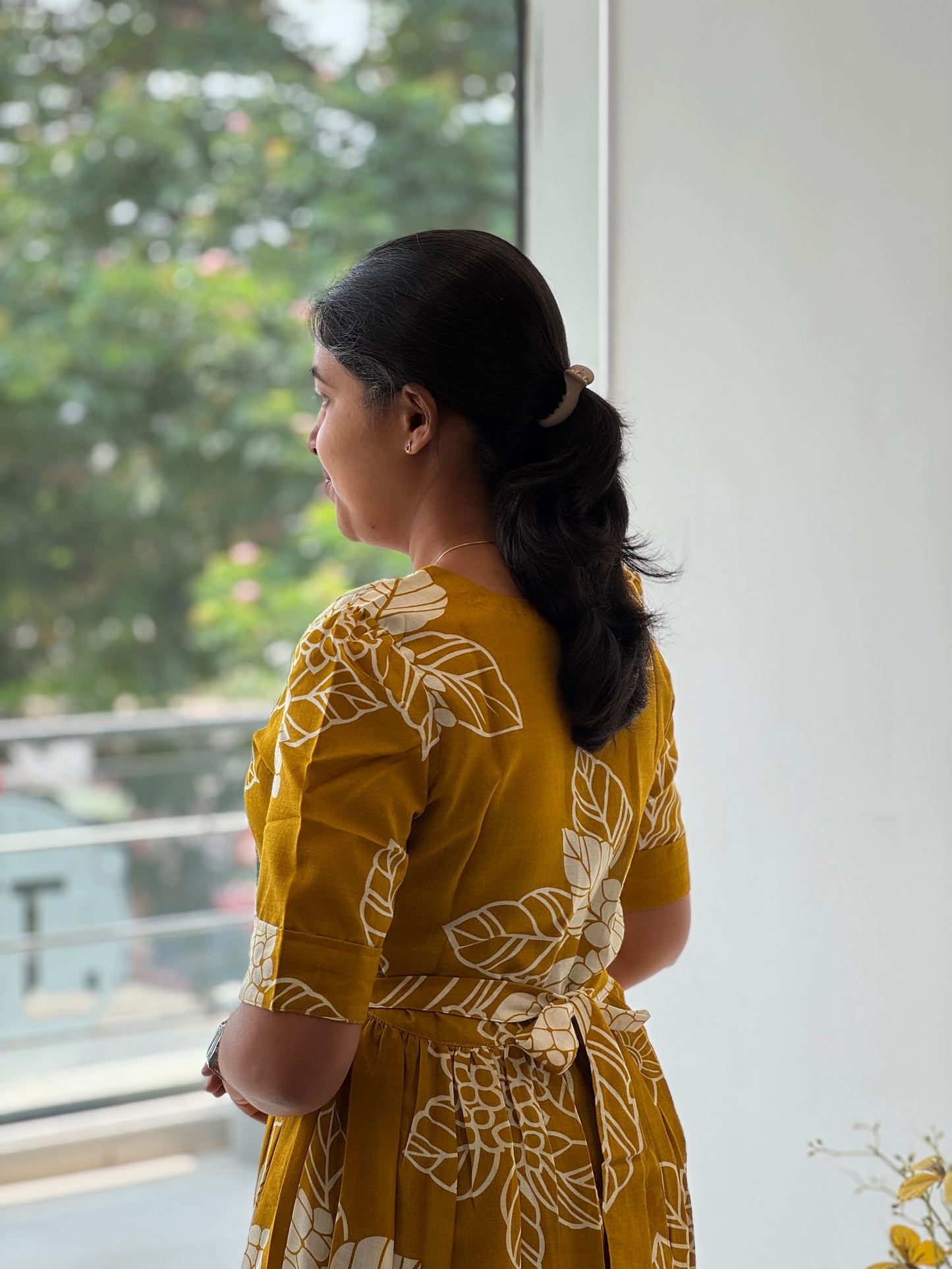 Floral Printed Two Tier Cotton Maxi