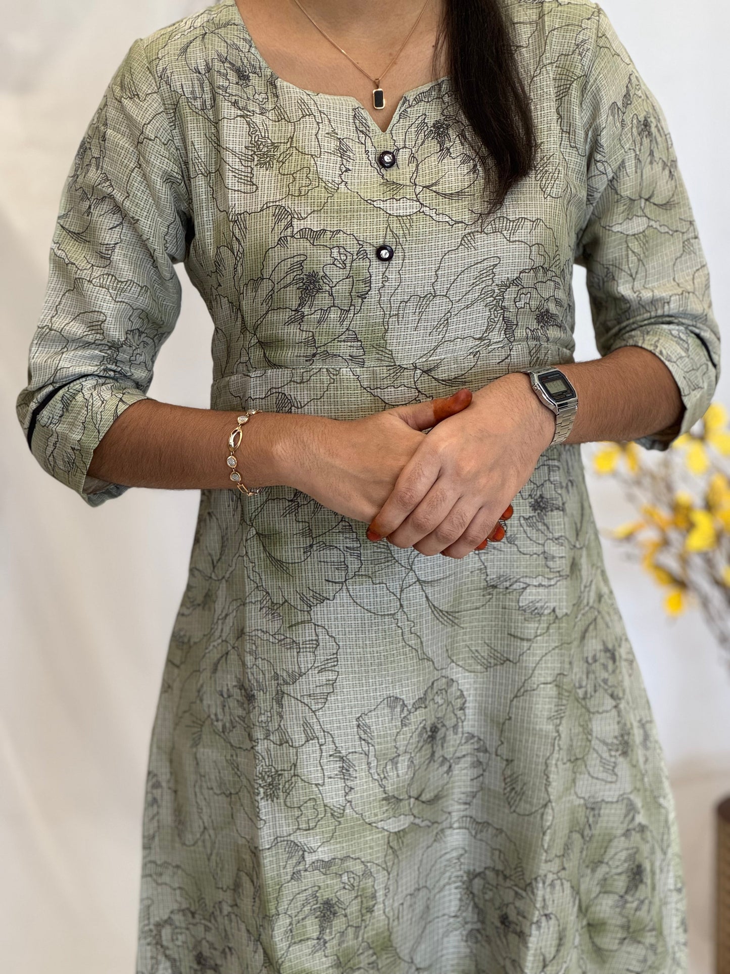 A Line Kota Kurti With Lining