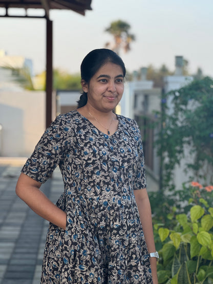 Black Kalamkari Cotton Maxi