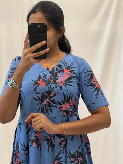 Lustrous Blue Viscose Maxi