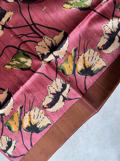 Digital Printed Semi Tusser Saree