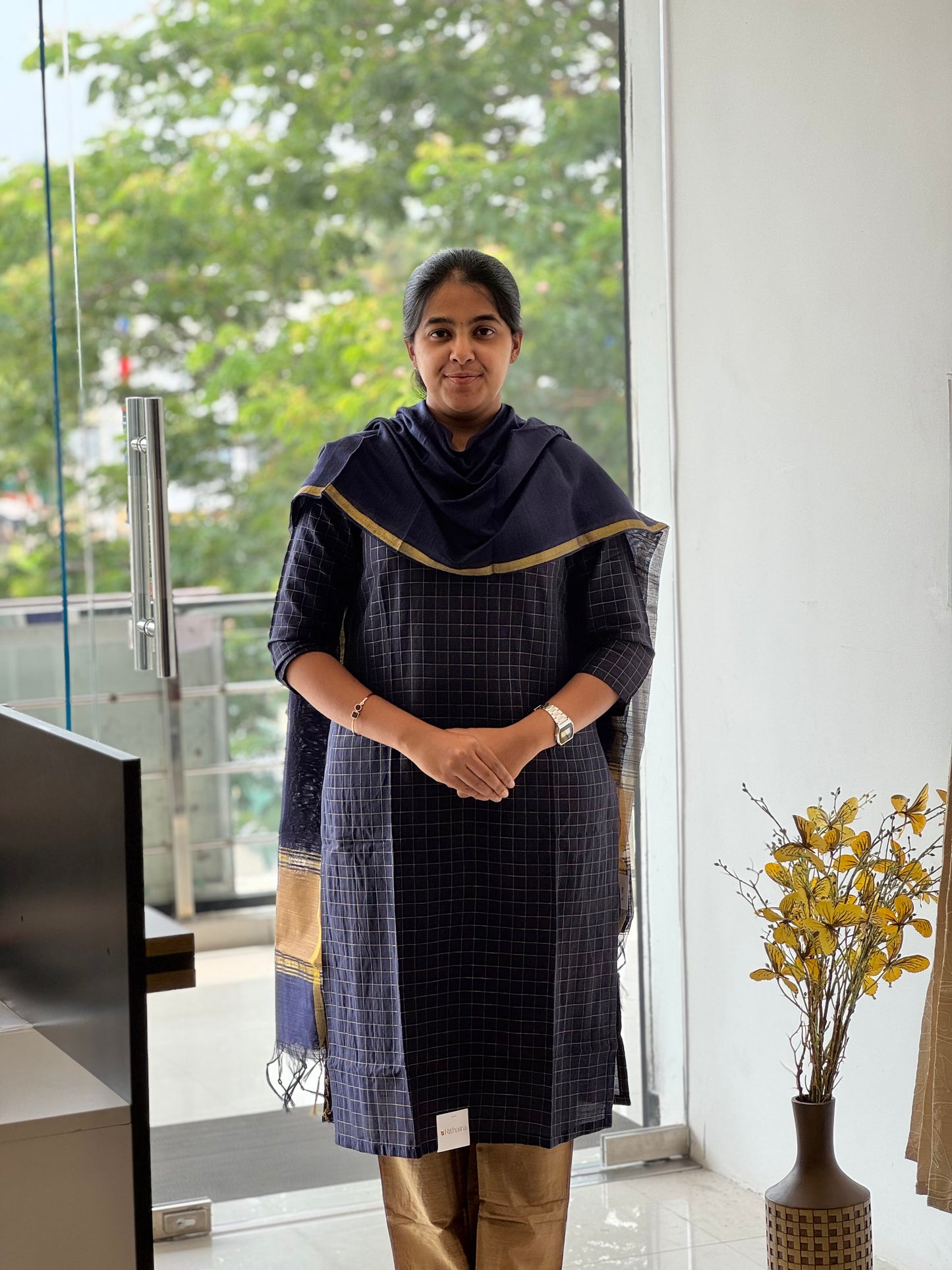 Muted Dark Indigo Slub Cotton 3 Piece Set