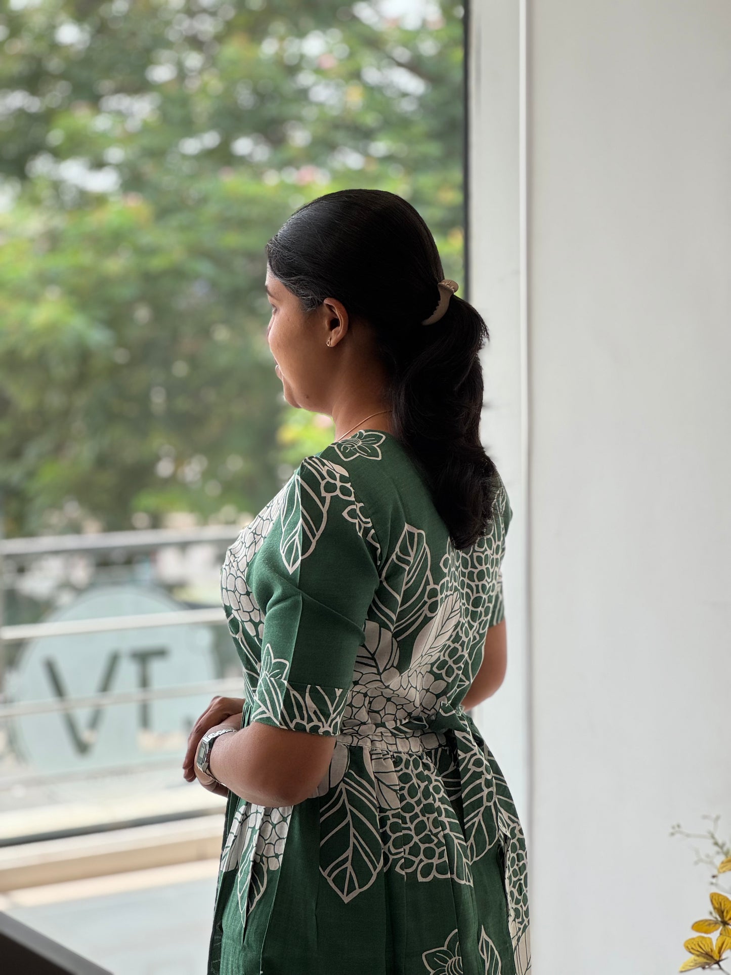 Floral Printed Two Tier Cotton Maxi