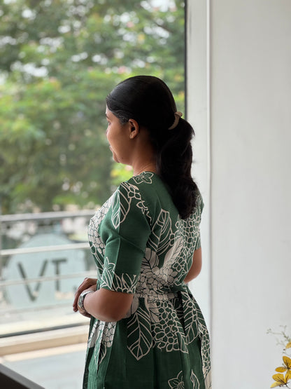 Floral Printed Two Tier Cotton Maxi