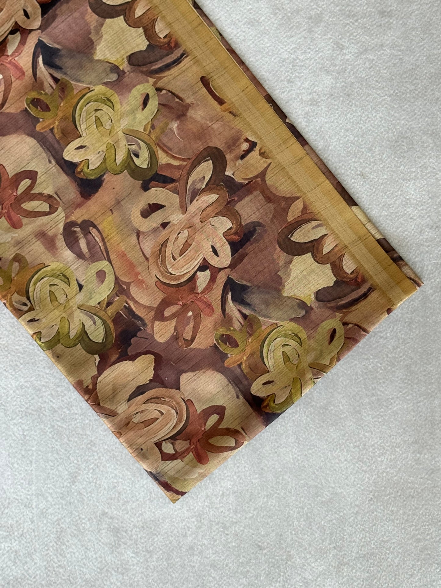 Brush Paint Printed Tissue Chanderi Saree