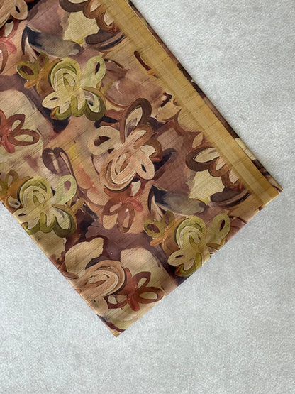 Brush Paint Printed Tissue Chanderi Saree