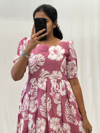 Pink Floral 2-Tier Maxi with Lining