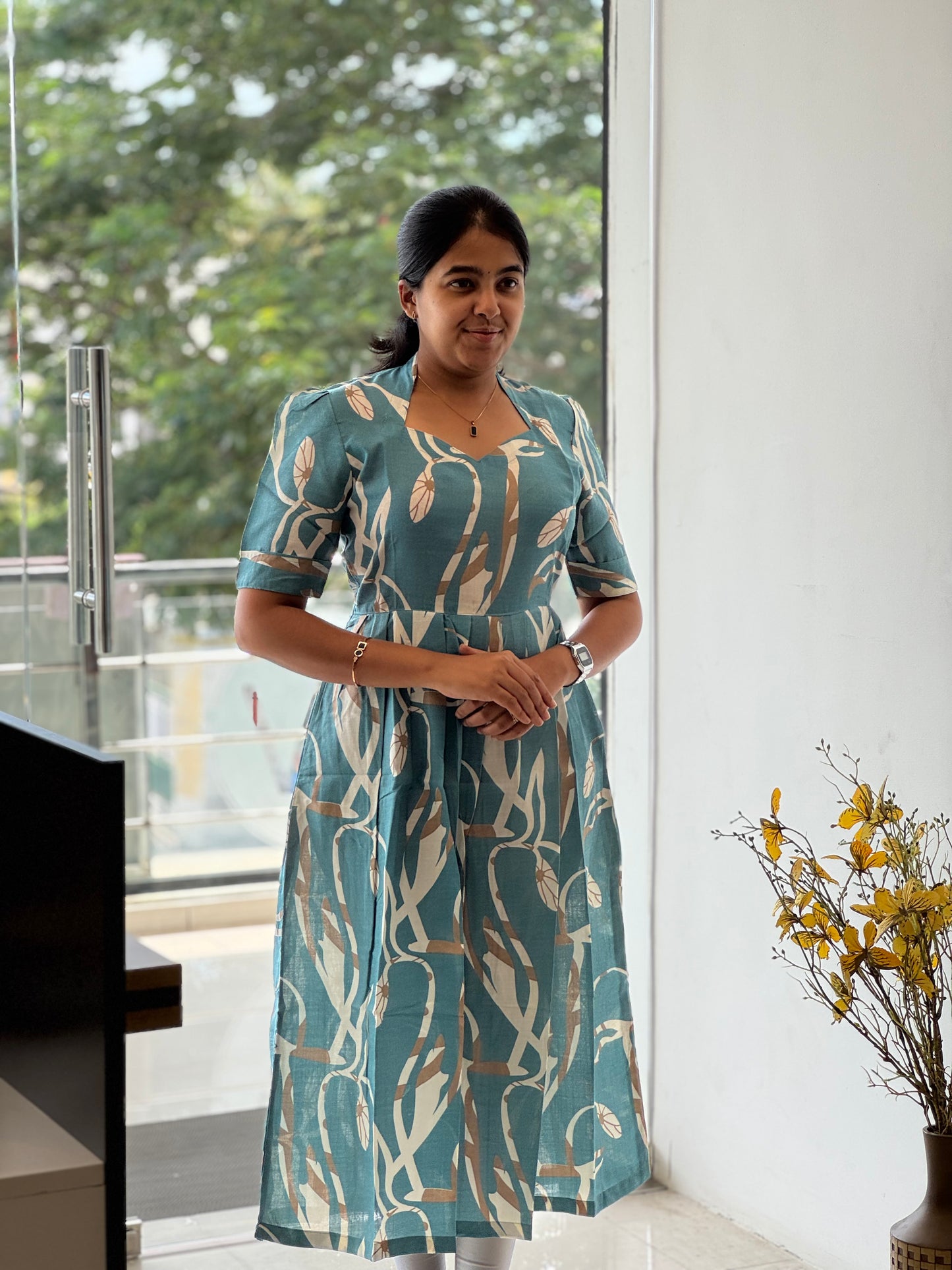 Abstract Printed Cotton Maxi