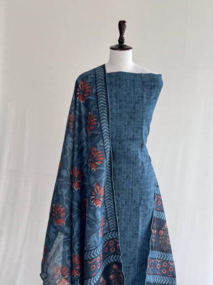 Handcrafted Kantha Ghicha Tussar Silk Set