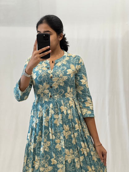 Rayon Umbrella Kurti with Chinese Collar