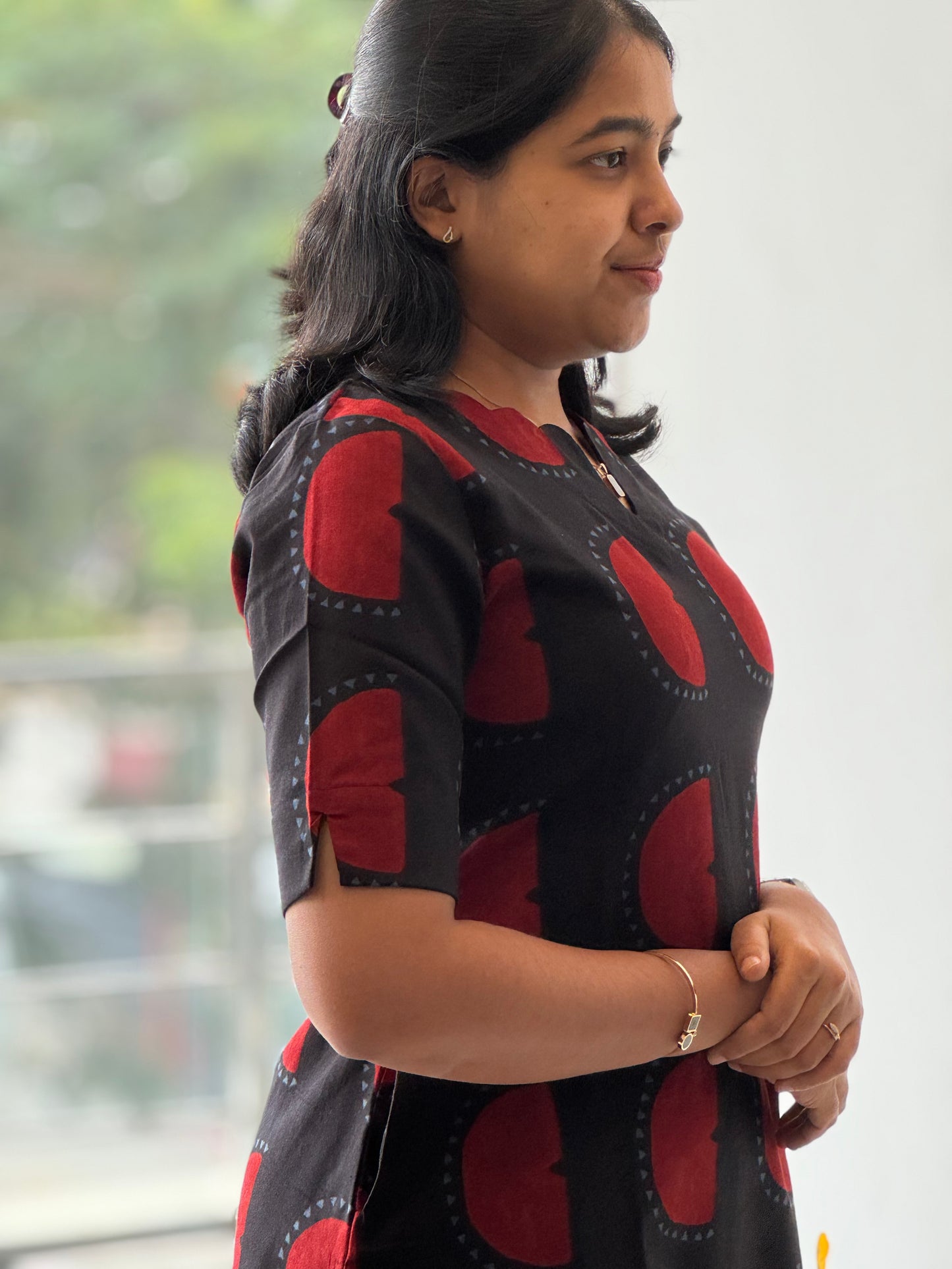 Black & Red Cotton Co-Ord Set