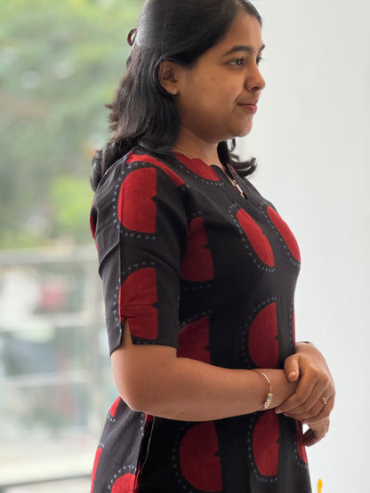 Black & Red Cotton Co-Ord Set