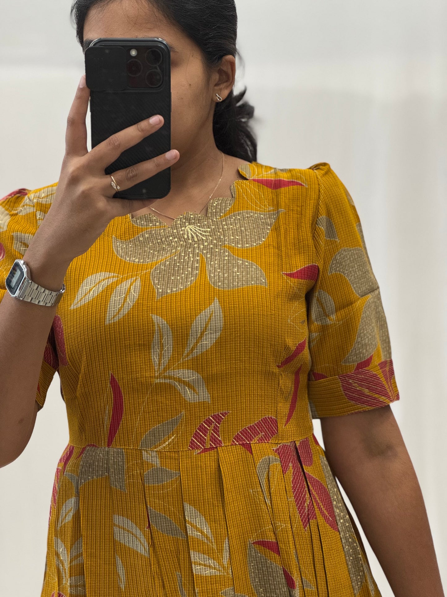 Satin Textured Umbrella Kurti