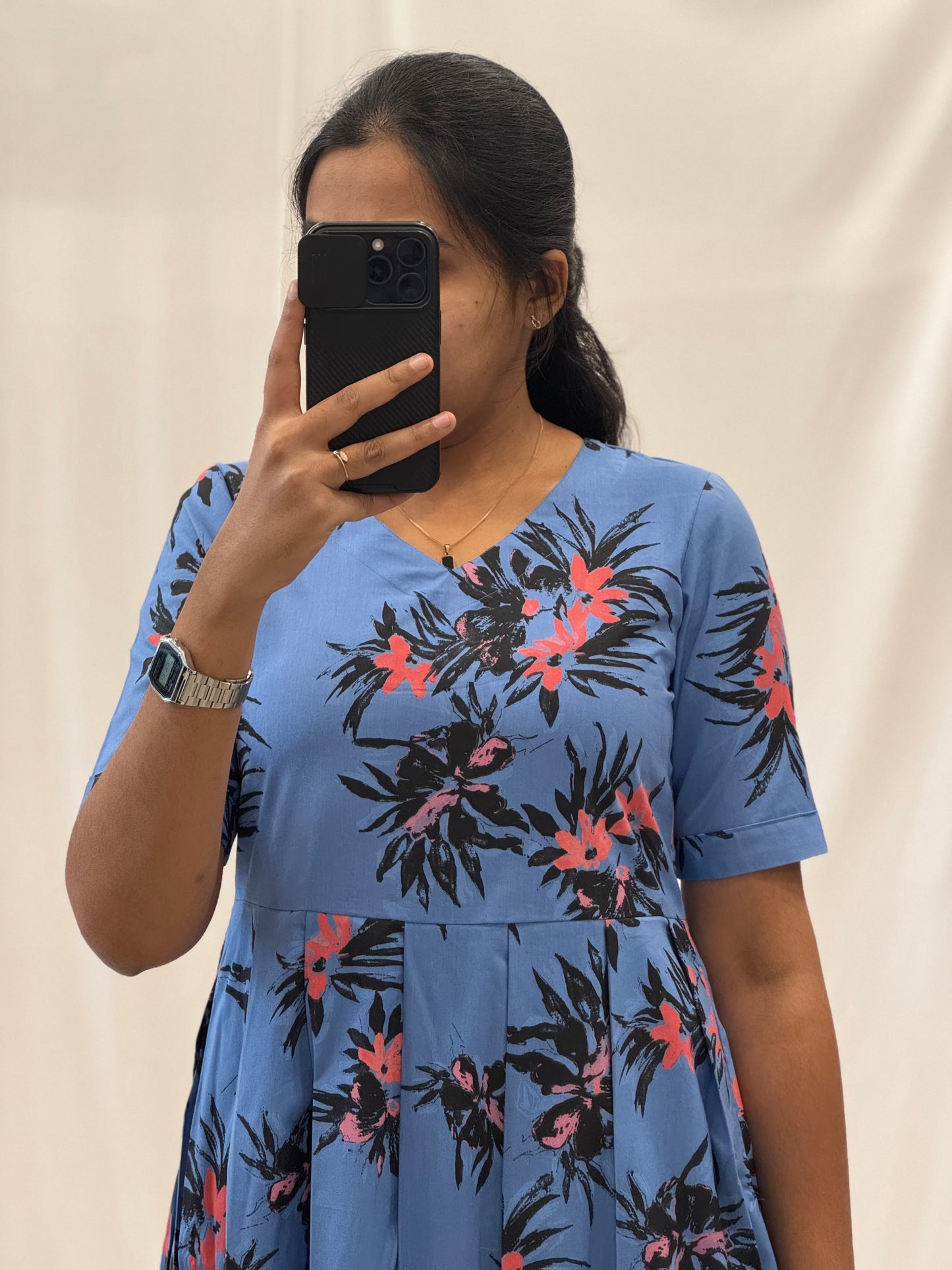 Lustrous Blue Viscose Maxi