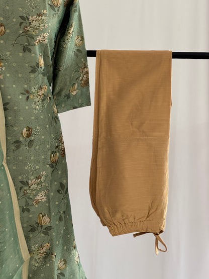 Shadow GreenTissue Chanderi 3 Piece Set