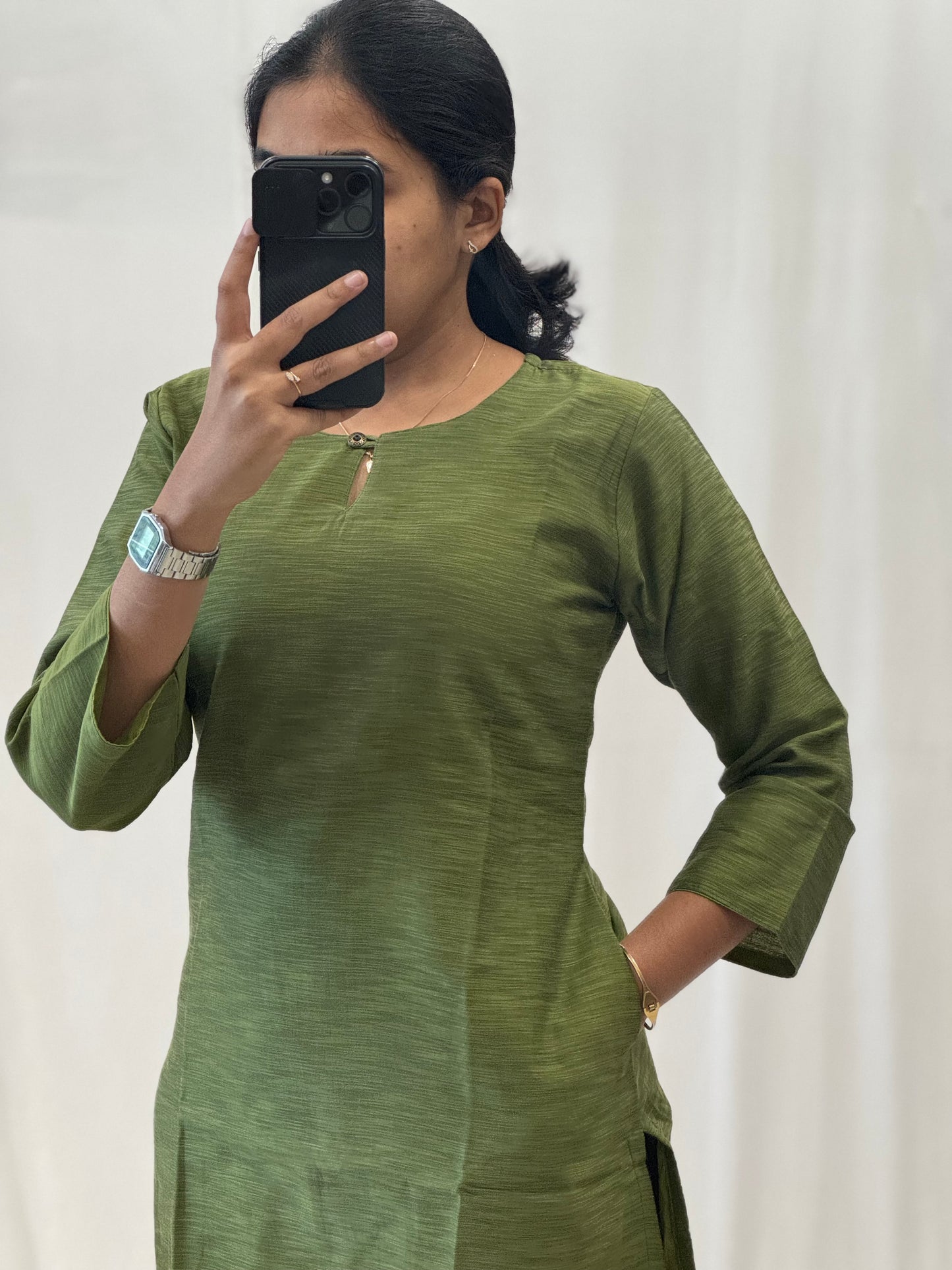 Chanderi Cotton Straight Kurti