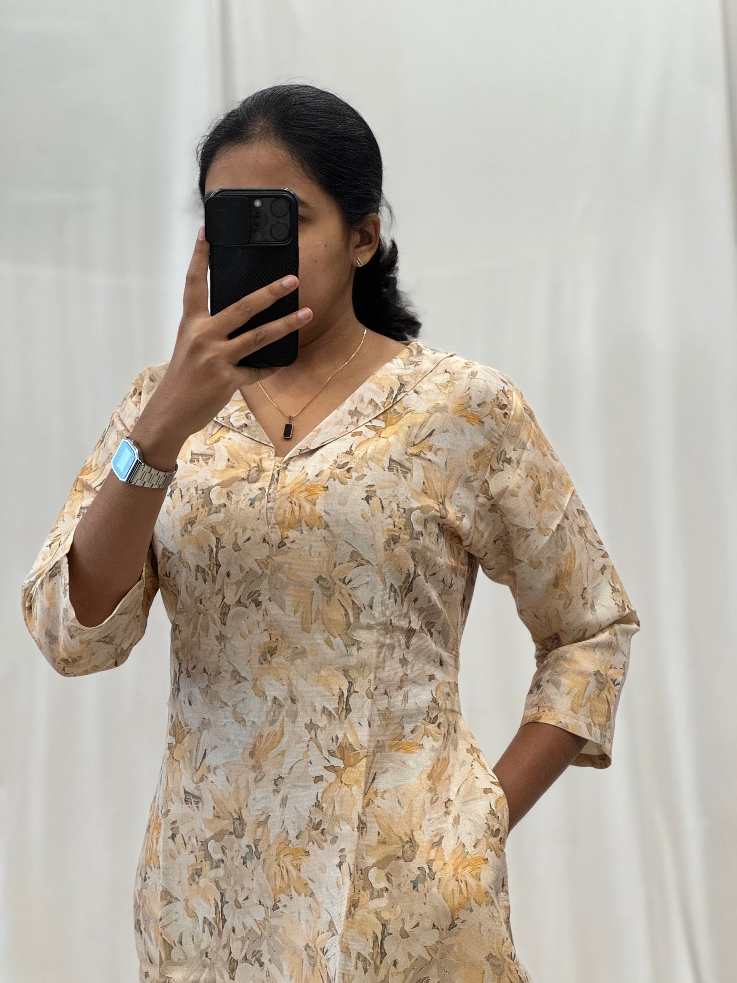 Tissue Chanderi Straight Kurti