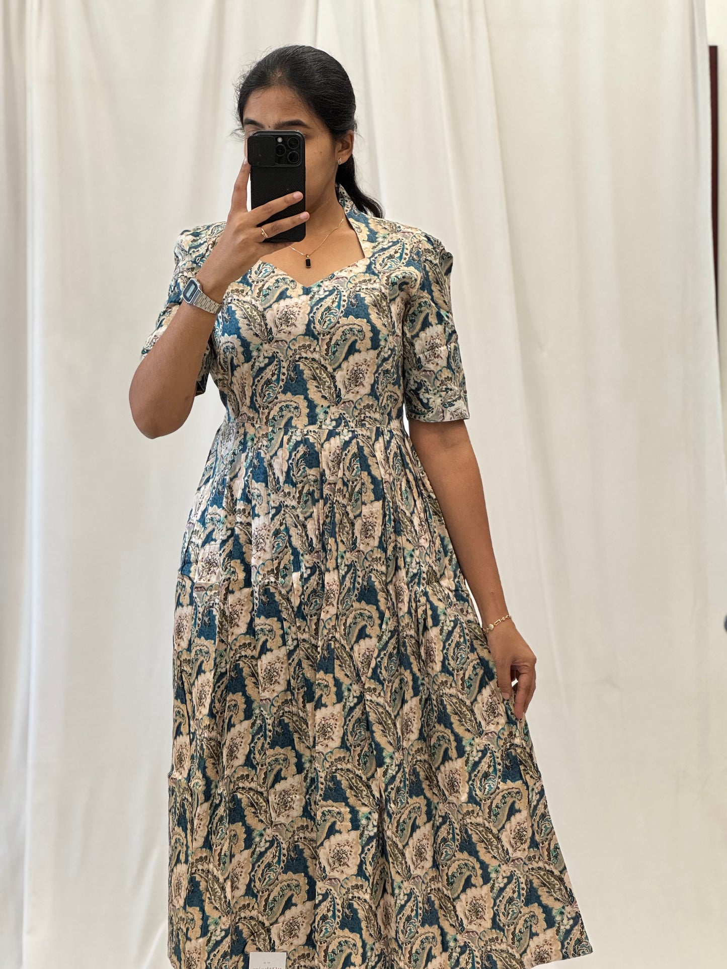 Maheshwari Cotton Umbrella Kurti With Back knot