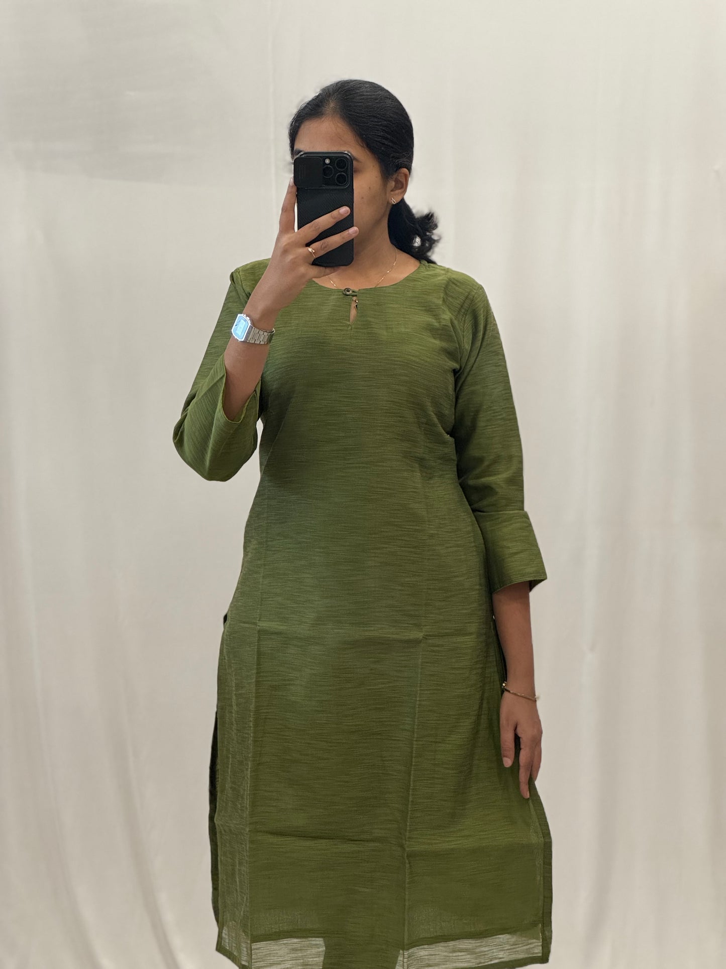 Chanderi Cotton Straight Kurti