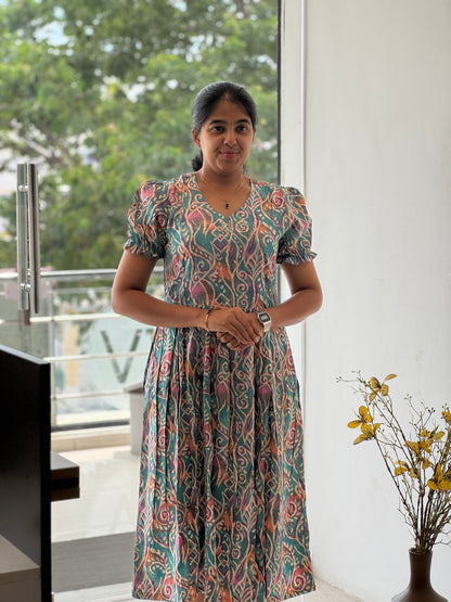 Abstract Printed Rayon Maxi