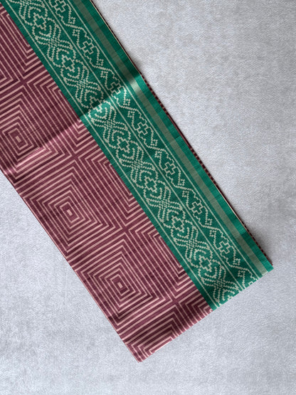 Geometric Printed Semi Tusser Saree