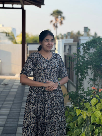 Black Kalamkari Cotton Maxi