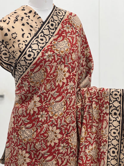 Pure Hand block printed Modal Silk Saree