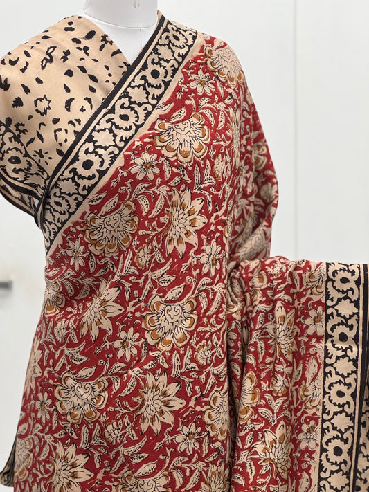 Pure Hand block printed Modal Silk Saree