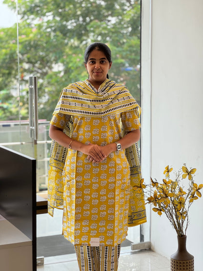 Yellow Cotton 3 Piece Set