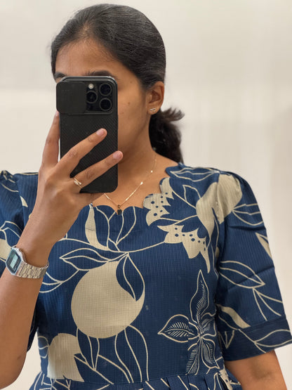 Textured Satin Rayon Umbrella Kurti