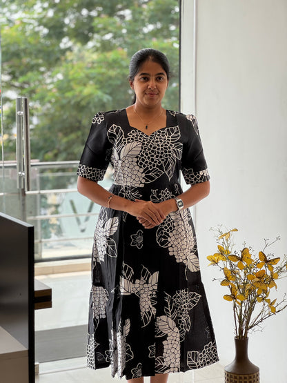 Floral Printed Two Tier Cotton Maxi