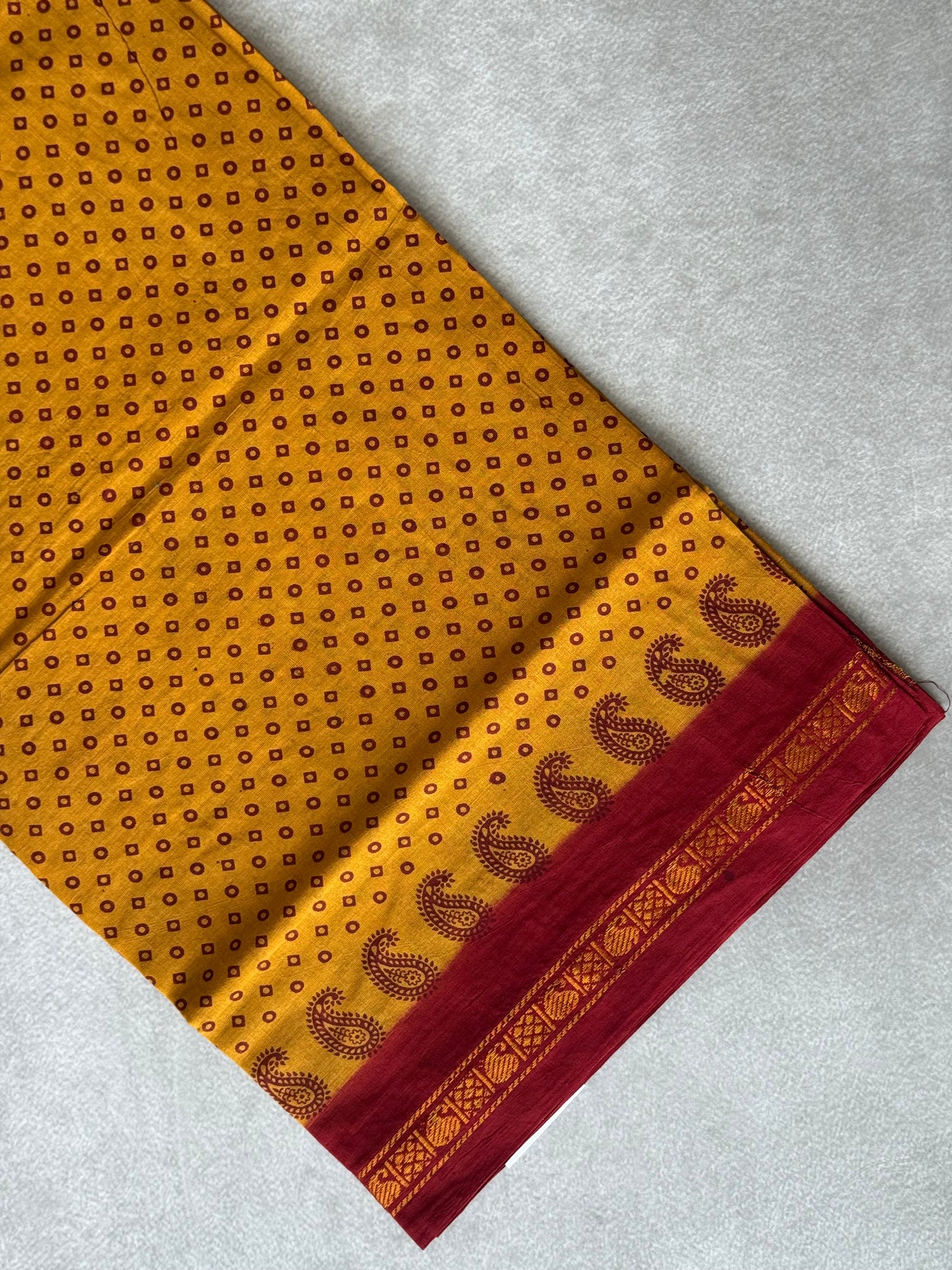 Block Printed Sungudi Saree