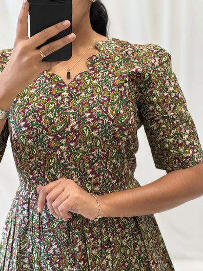 Kalamkari Cotton Umbrella Kurti