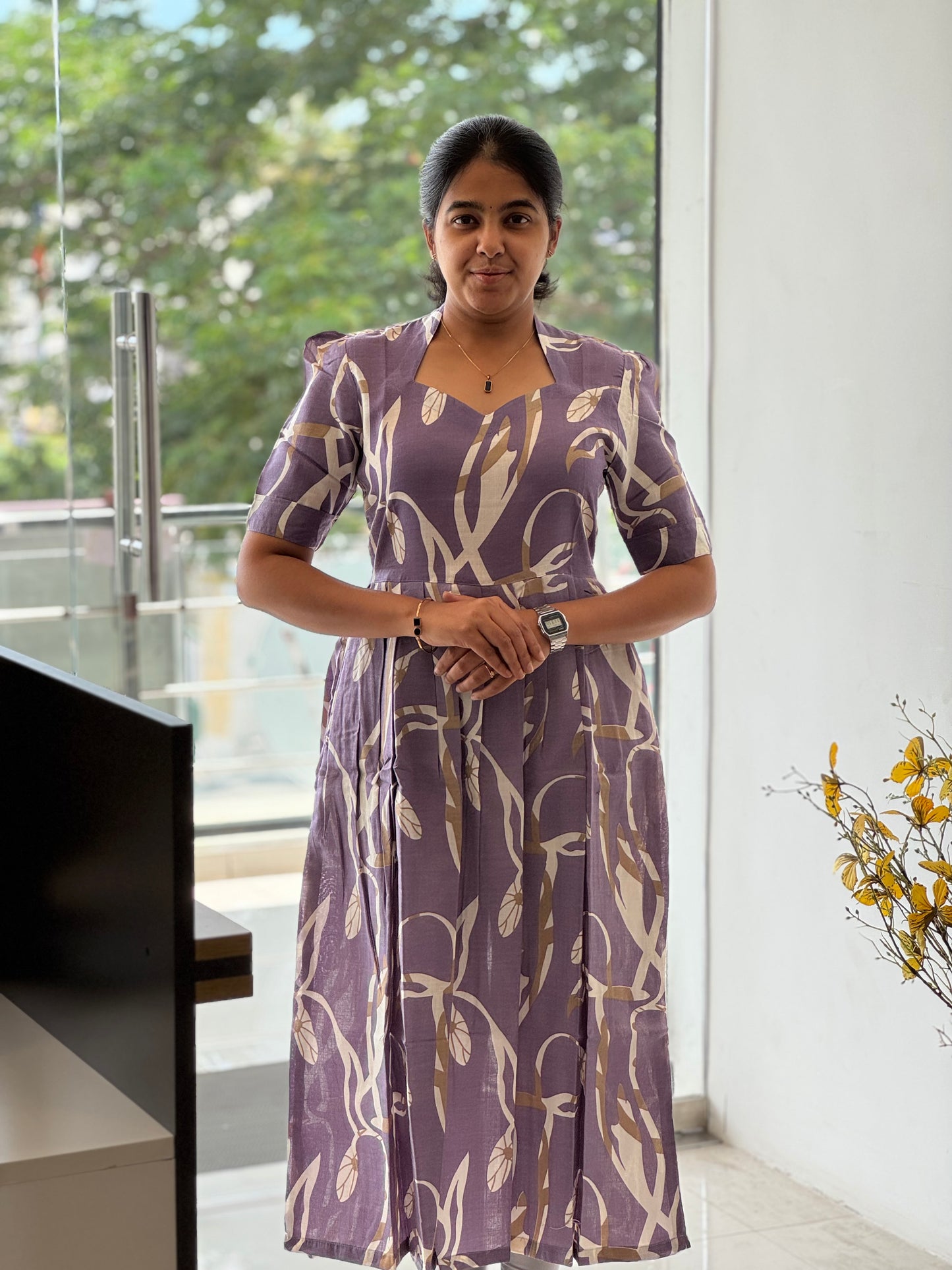 Abstract Printed Cotton Maxi