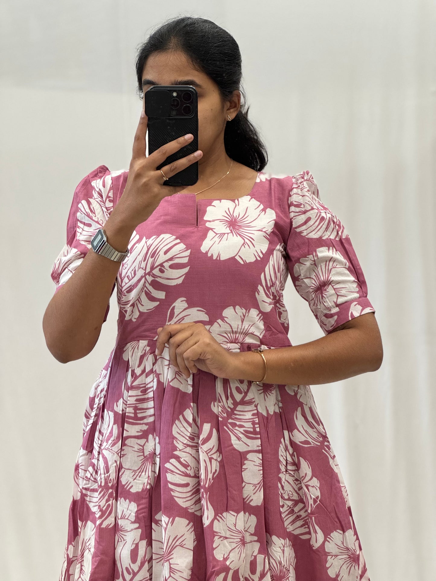 Pink Floral 2-Tier Maxi with Lining