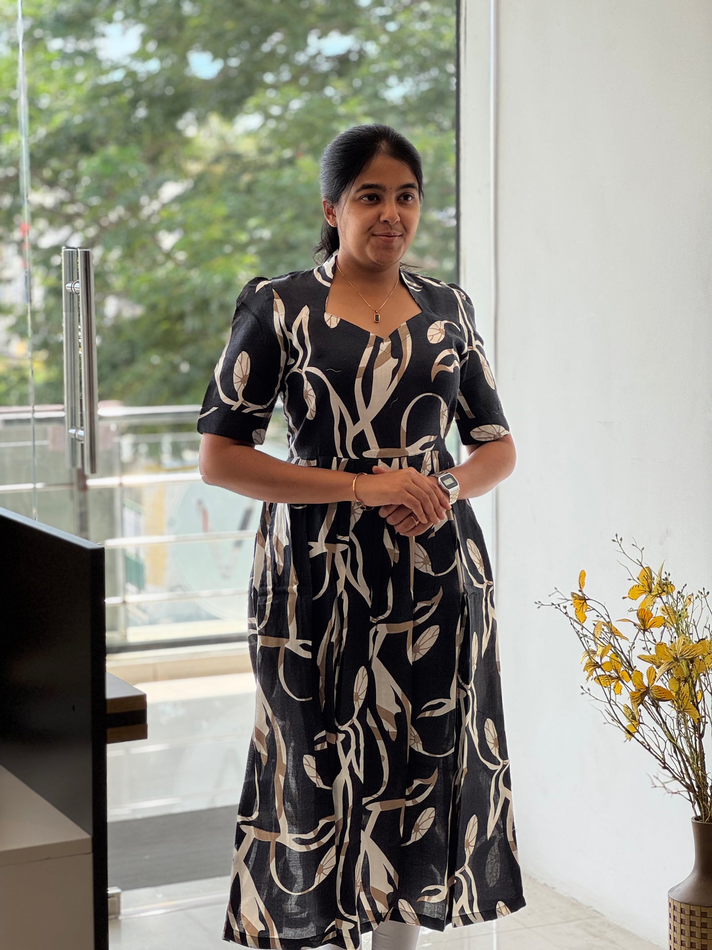 Abstract Printed Cotton Maxi