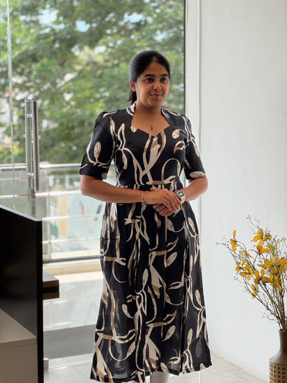 Abstract Printed Cotton Maxi