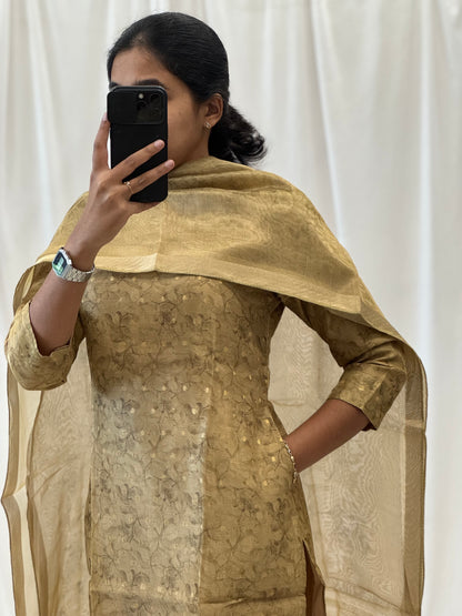 Abstract Tissue Kurti with Dupatta