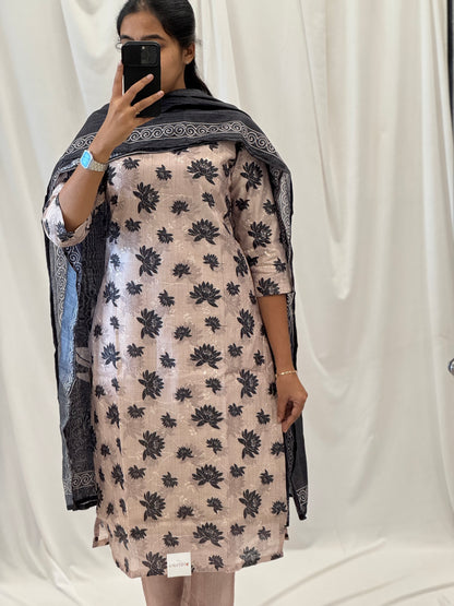 Embroidered Chanderi 3-Piece Set