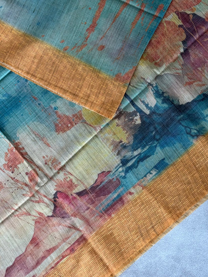 Castle Printed Cotton Tissue Saree