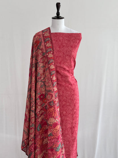 Ghicha Tussar Silk Suit with Kalamkari Dupatta