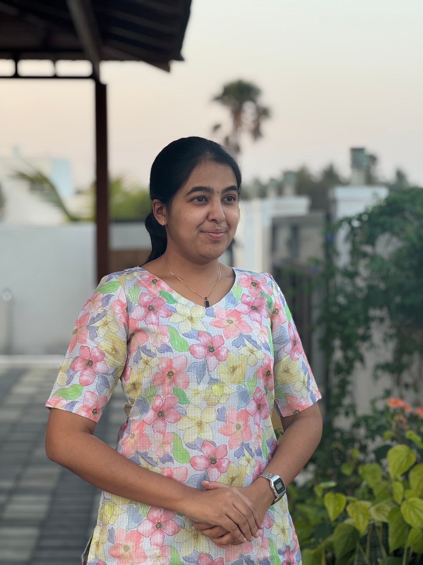 Mild Floral Kota Kurti