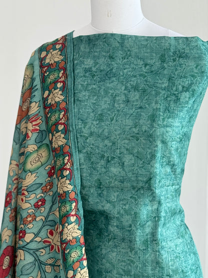 Ghicha Tussar Silk Suit with Kalamkari Dupatta
